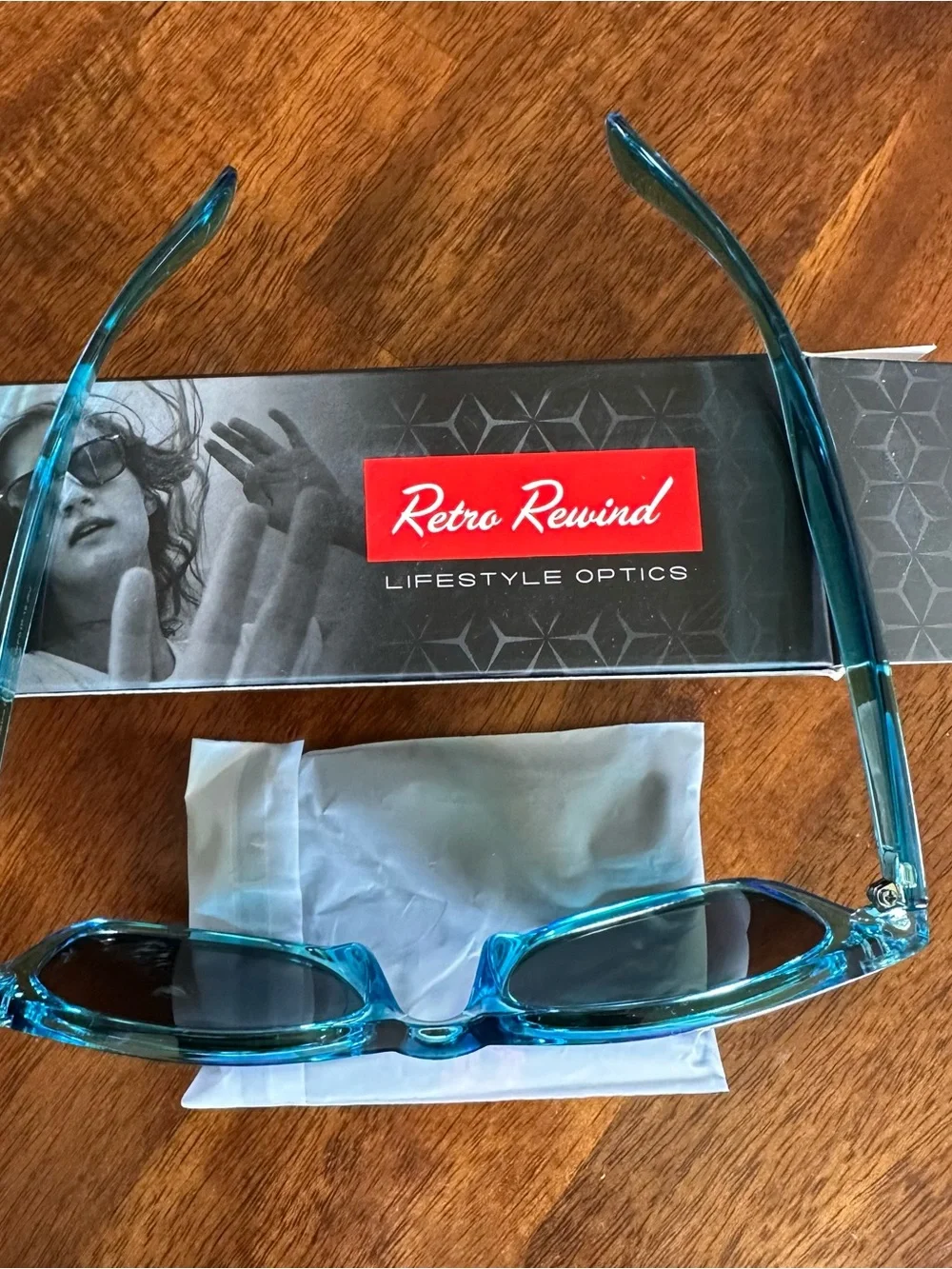 Teal Frame Sunglasses with Blue Lenses -